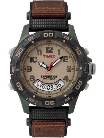 Timex Men's Expedition Combo Watch, Brown Nylon Strap