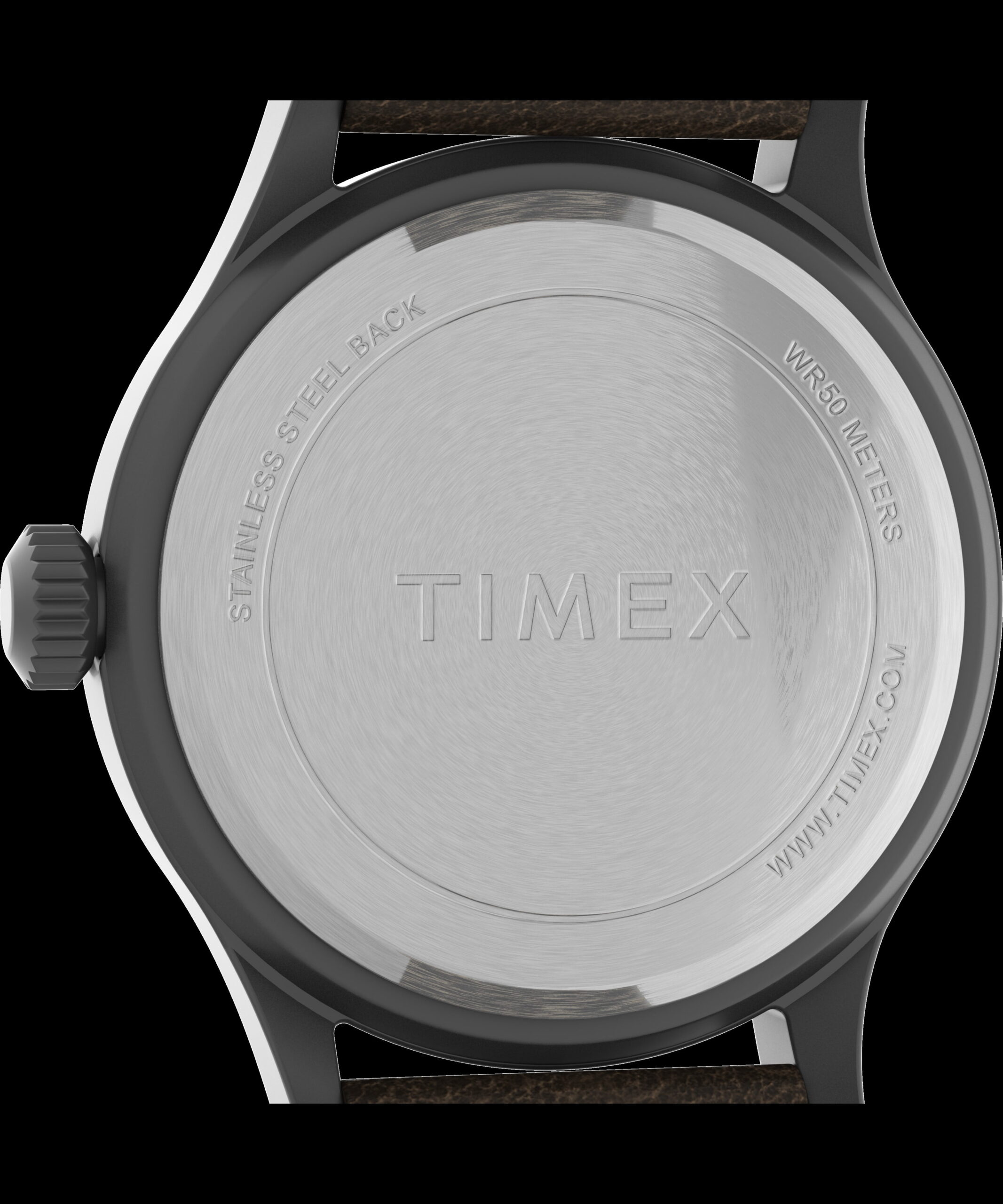 Timex Men's Expedition Scout 40mm Watch – Gunmetal Case Khaki Dial with Dark Brown Leather Strap - Image 5