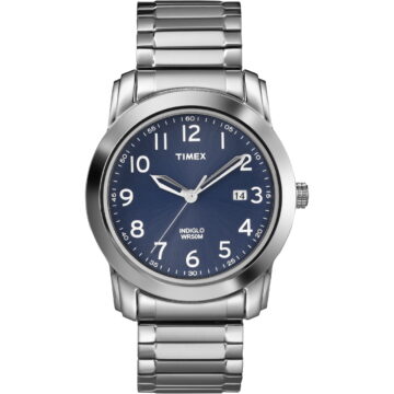 Timex Men's Highland Street Silver/Blue 39mm Casual Watch, Expansion Band