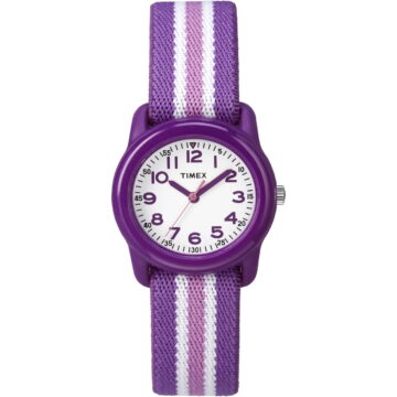 TIMEX TIME MACHINES® 29mm Purple Stripe Elastic Fabric Kids Watch