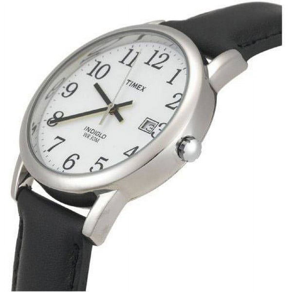 Timex Women's Easy Reader Date Black/Silver/White 25mm Casual Watch, Leather Strap - Image 4