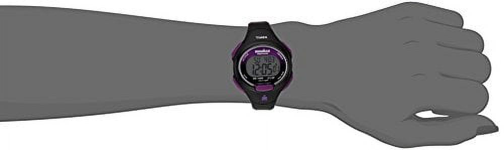 TIMEX Women's IRONMAN Essential 10 34mm Watch – Black & Purple Case with Black Resin Strap - Image 3