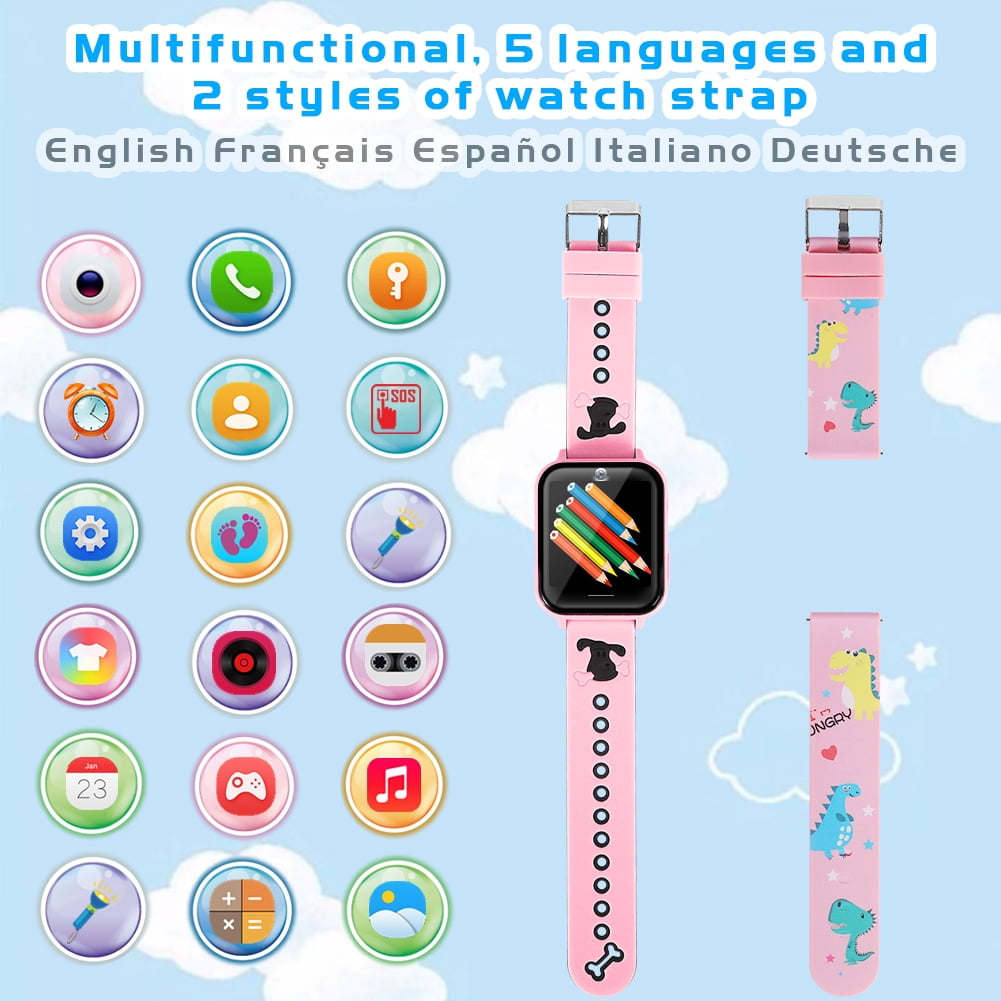Topchances Kids Smart Watch for Boys Girls – Smartwatch with Call 10 Games Music Player Camera SOS Alarm Clock Calculator Touch Screen Children Boys Girls Birthday Gifts for Age 4-12, Pink - Image 2