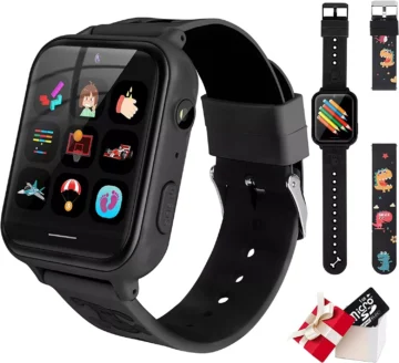 TOPCHANCES Smart Watch for Kids, Kids Smartwatch with Two-way Call 10 Games Camera Music Player SOS, Birthday Educational Gift for Age 3-14 Boys Girls, Black