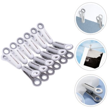 TOYMYTOY Pet Soft Plastic Stainless Steel Clothes Clips 12Pcs
