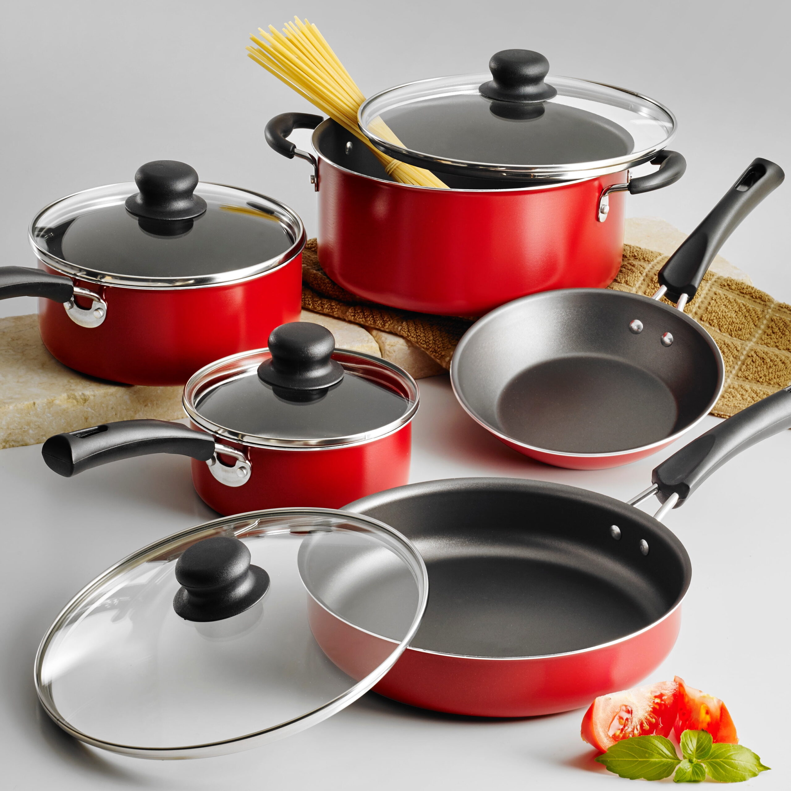 Tramontina Non-Stick Red Cookware Set, 9 Piece - Image 3