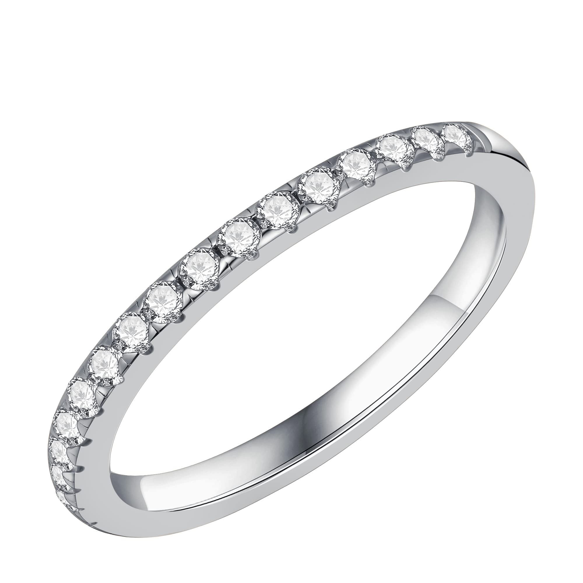 Turandoss Engagement Rings for Women S925 Sterling Silver 18K White Gold Plated Anniversary Bands Decorative Jewelry Moissanite Wedding Rings for Women Girlfriend