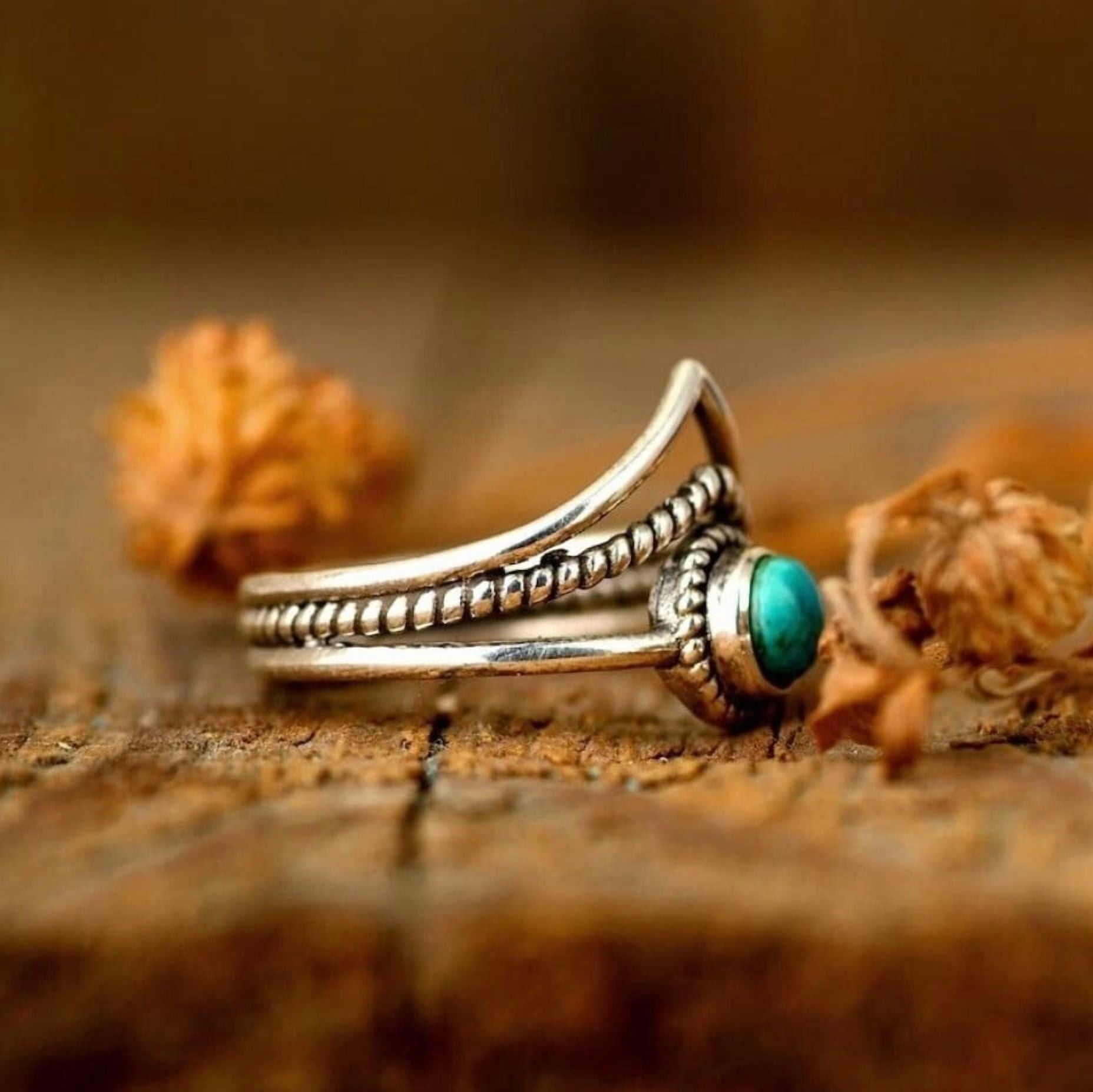 Turquoise Ring 925 Sterling Silver Handmade Jewelry Dainty Ring All size - Image 3