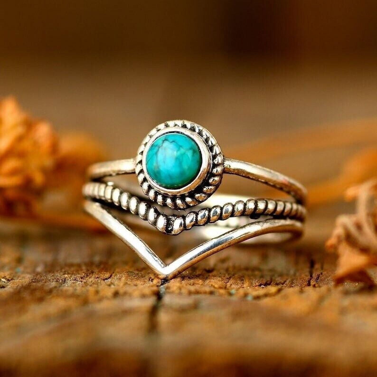 Turquoise Ring 925 Sterling Silver Handmade Jewelry Dainty Ring All size