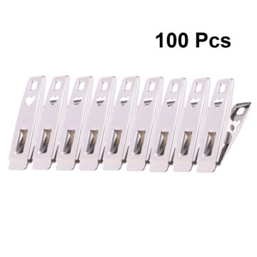 ULTNICE Stainless Steel Clothes Pegs Clothespins Compact for 100Pcs