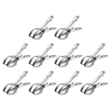 Uxcell 18Pack Stainless Steel Clothespins Beach Towel Clips Windproof Laundry Pegs 85mm
