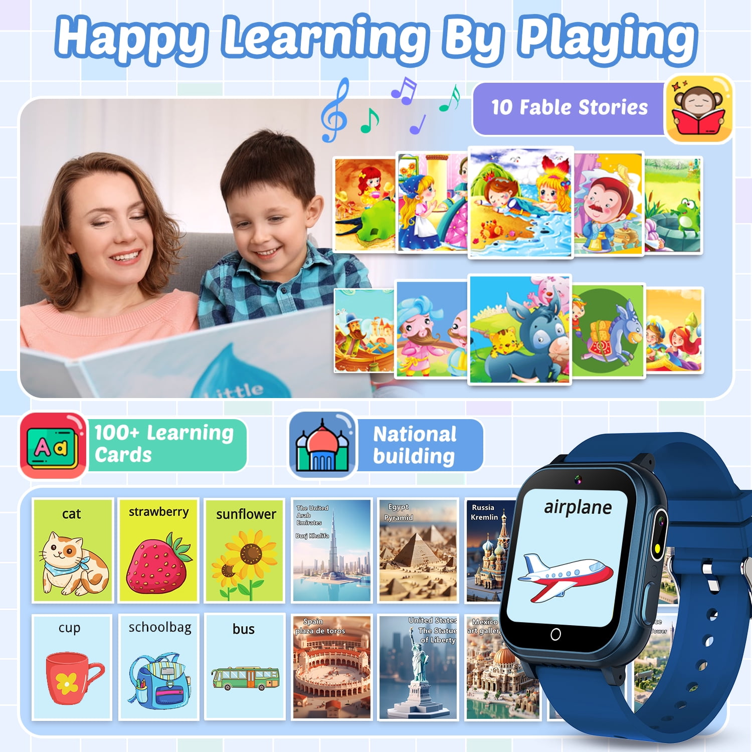 Vakzovy Waterproof Smart Watch for Kids Toys,Boys Age 5-12 with 32 Games, Dual Camera, Habit Tracking, Music Player, Video, Alarm Clock, HD Touchscreen Kids Smart Watch Birthday Gift for 3-12 Year Ol - Image 2
