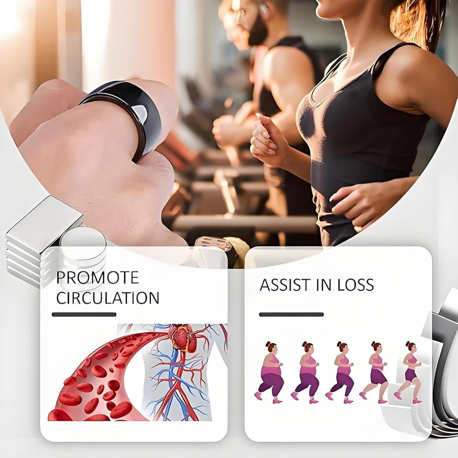 Vayro Ring for Women & Men: 4-Strong Magnet Adjustable Wellness Ring - Lightweight, Water-Resistant & Size-Fit Design - Image 4