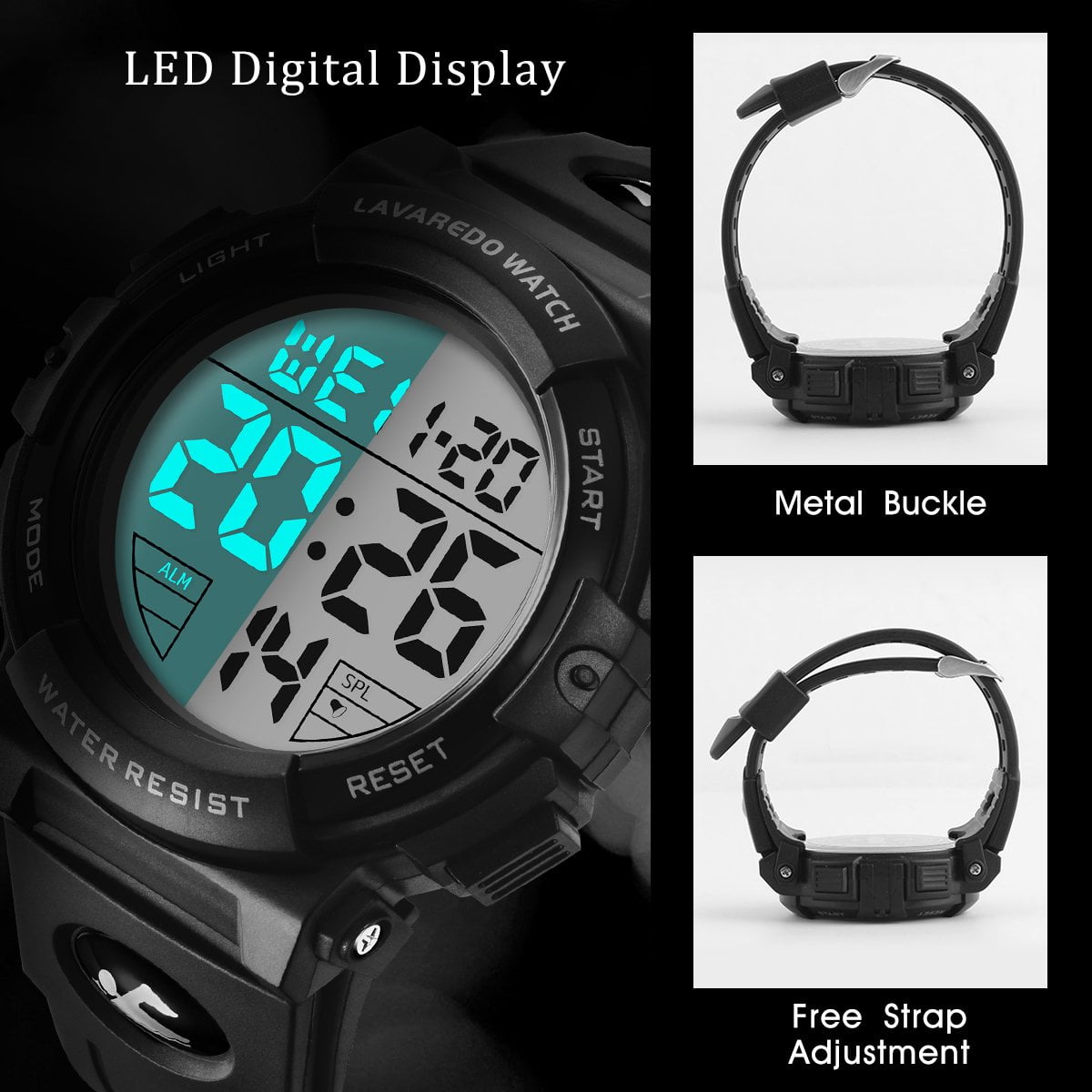 Watches for Man Digital Watches Waterproof Sport Watch with LED Backlight, Running Sports Digital Watch Gifts for Man - Image 5