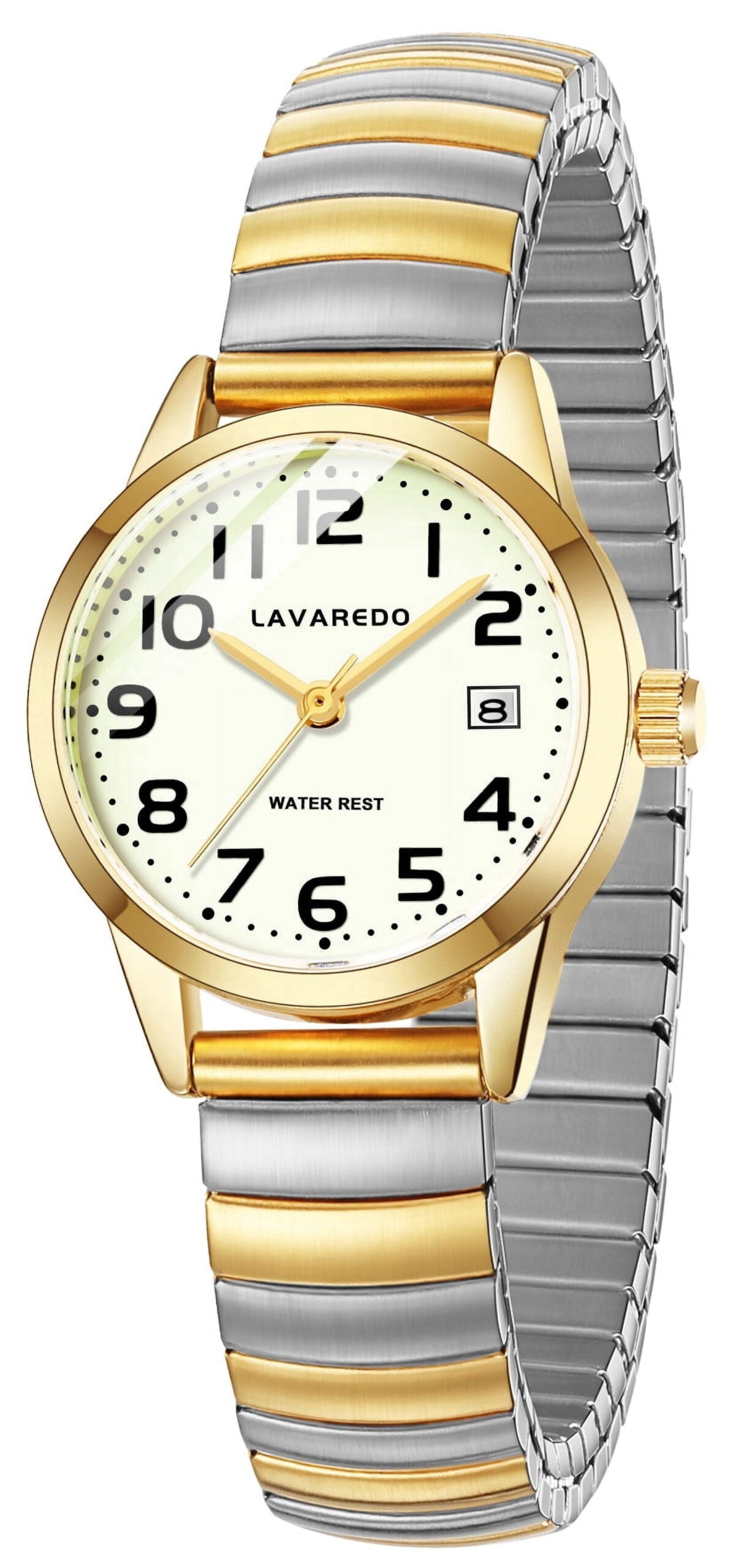 Watches for Women Easy Reader Analog Ladies Quartz Watches with Stainless Steel Expansion Band, Waterproof Watches Christmas Gift For Women -S Size