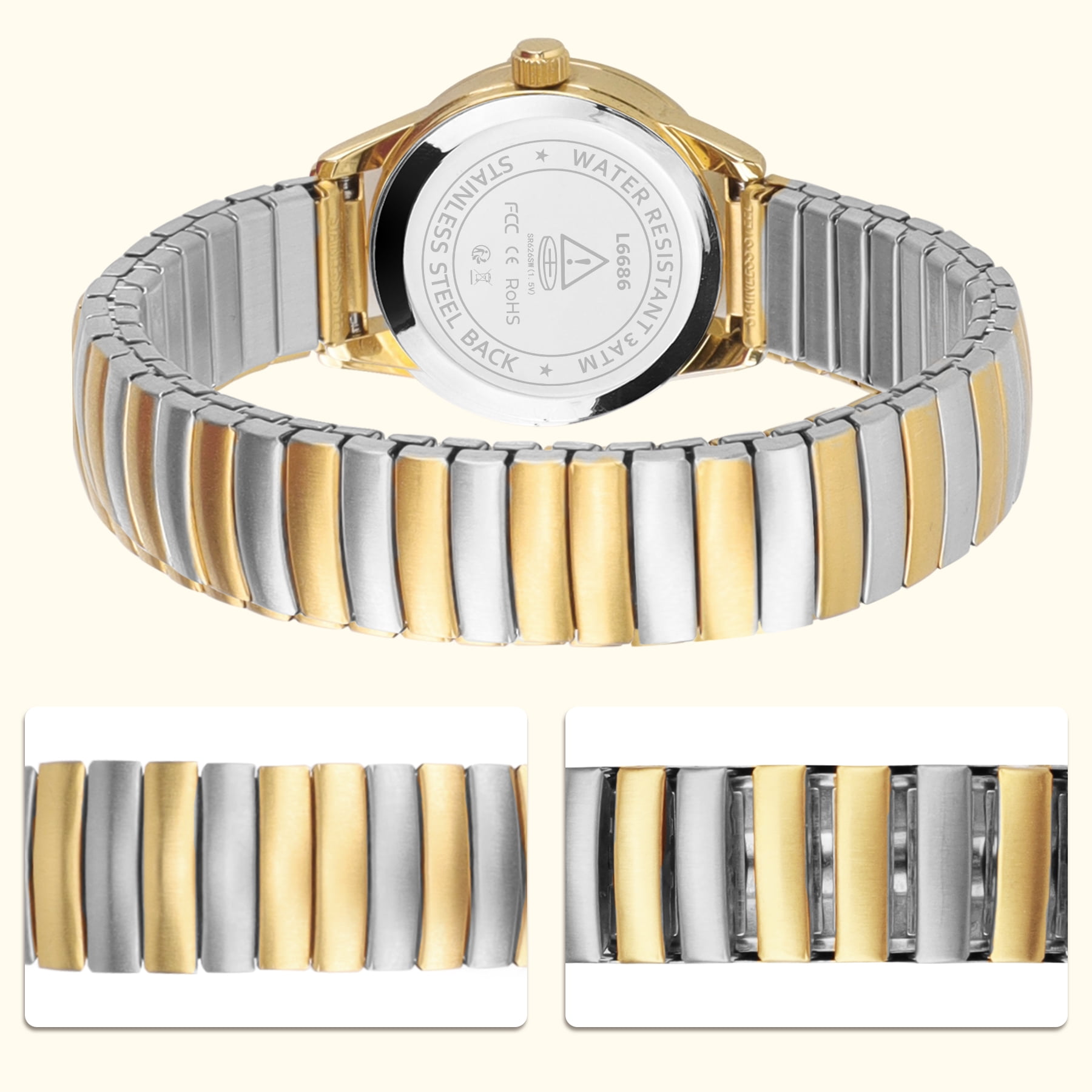 Watches for Women Easy Reader Analog Ladies Quartz Watches with Stainless Steel Expansion Band, Waterproof Watches Christmas Gift For Women -S Size - Image 3