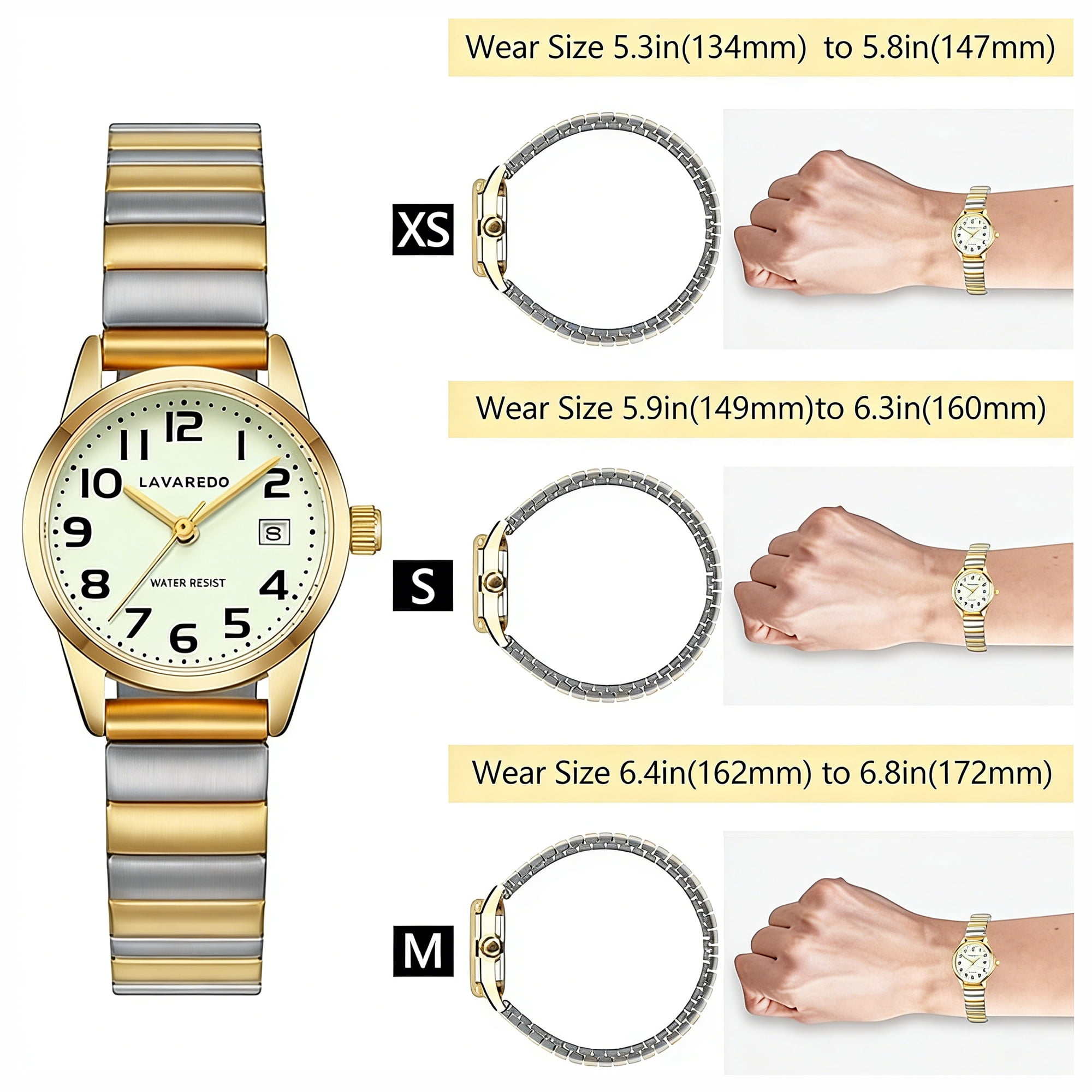 Watches for Women Easy Reader Analog Ladies Quartz Watches with Stainless Steel Expansion Band, Waterproof Watches Christmas Gift For Women -S Size - Image 4