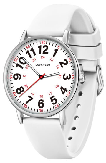 Watches for Women Ultra-Thin Waterproof Nurse Watch with Silicone Band,Military Time Luminous Easy Read Dial Watch Birthday Gift for Women Men