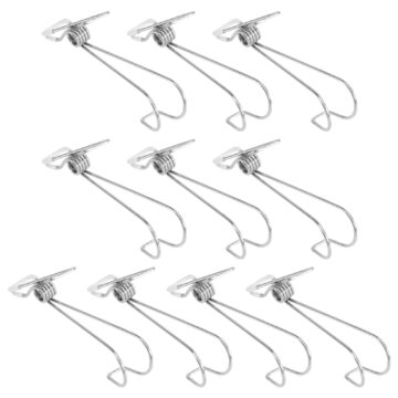 WHAMVOX 10 Pcs Clothespins Clip Clothes Clips 9.5x2cm Silver