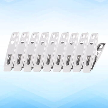 WHAMVOX Stainless Steel Clothes Pegs for Hanging Clothes Silver 50 Pieces Small Flat Bill Quilt Hanger