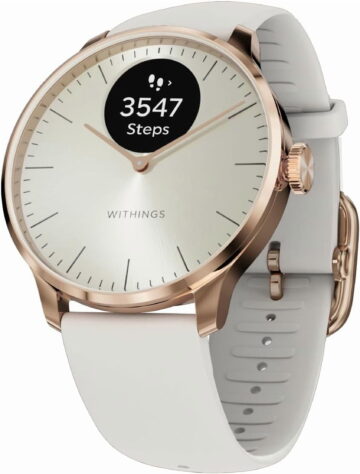 WITHINGS ScanWatch Light - Hybrid Smart Watch, Heart Rate Monitoring, Fitness Tracker, Cycle Tracker, Sleep Monitoring, GPS Tracker, 30-Day Battery Life, Android & Apple Compatible, HSA/FSA