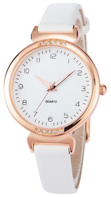 Women Watch Crystal Accented Leather Strap Watch Fashion Design Elegant Watch for Ladies Women's Business Wrist Watch