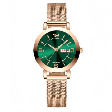 Women's Watch with Stainless Steel Strap, Calendar and Luminous Light
