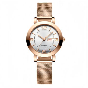 Women's Watch with Stainless Steel Strap, Calendar and Luminous Light