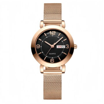 Women's Watch with Stainless Steel Strap, Calendar and Luminous Light