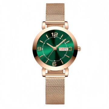 Women's Watch with Stainless Steel Strap, Calendar and Luminous Light