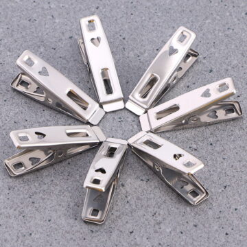 WORGEOUS 100PCS Stainless Steel Clothespins Multifunctional Laundry Clips Windproof Photo Clips for Underwear Socks Drying