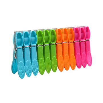 Zznnkj 12 Pack Colorful Plastic Clothespins, Heavy Duty Laundry Clothes Pins Clips Pegs, Drying Line Pegs Small Colored Clothes Pins for Outdoor, Clothesline Crafts Picture Clips Food Package Clips